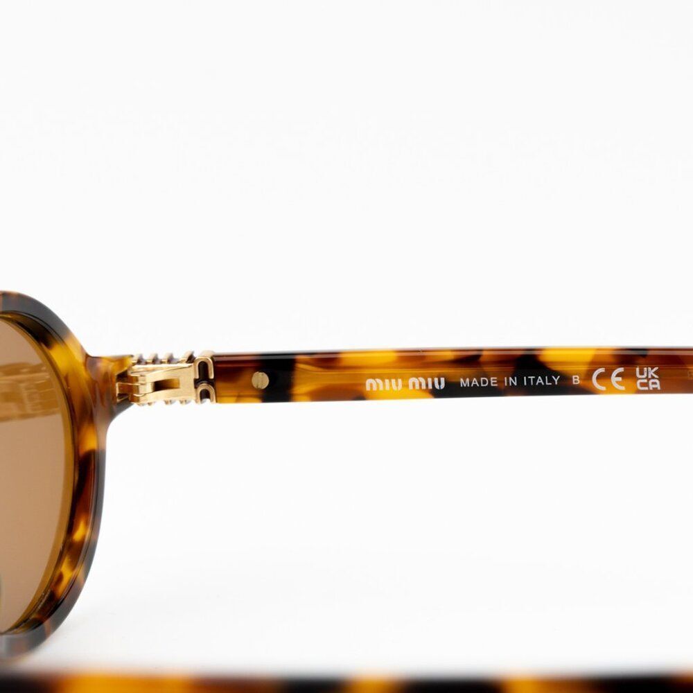 NEW Miu Miu MU04ZS 19P2Z1 REGARD Light Havana Brown  Unisex Sunglasses 0MU 04ZS - Picture 11 of 13
